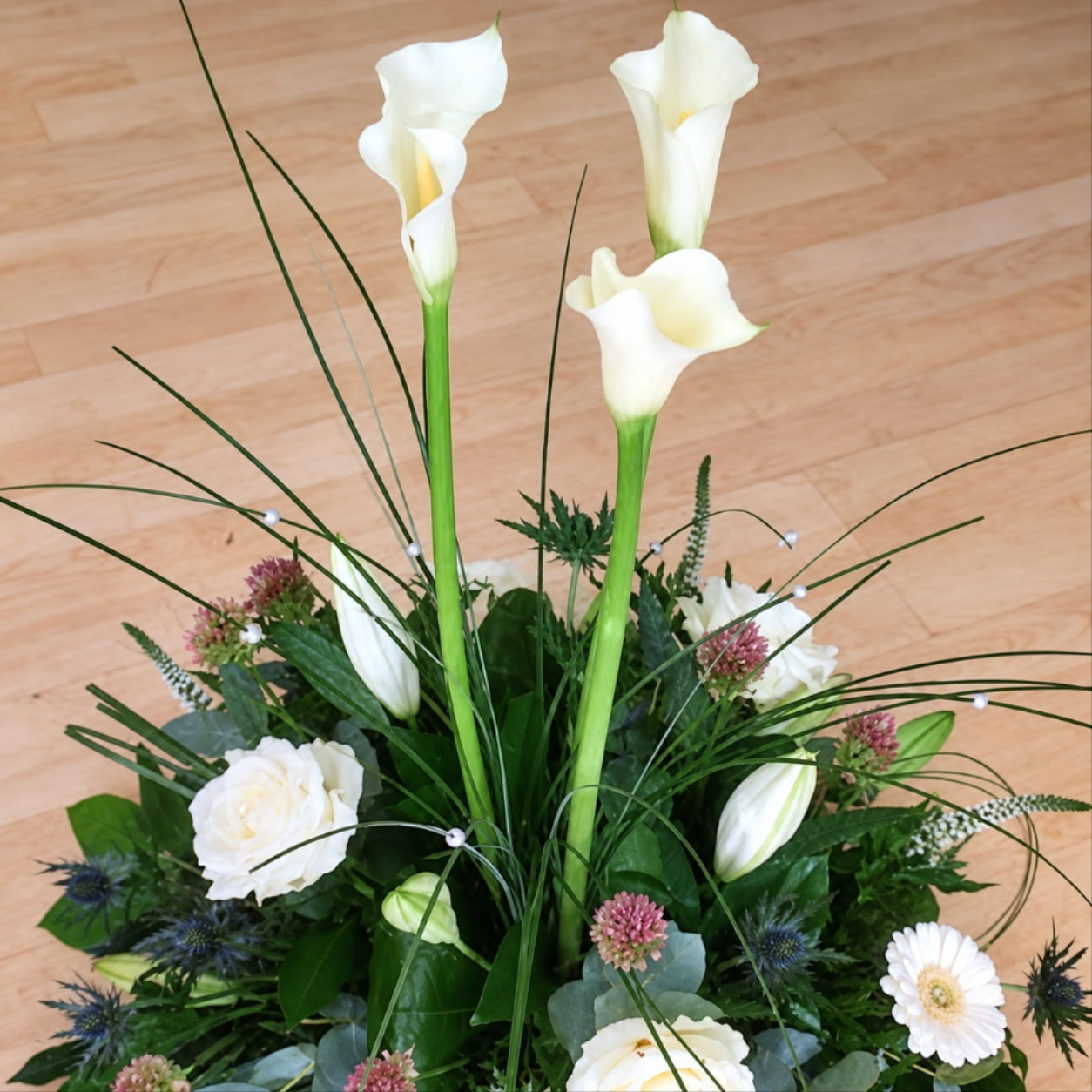 Calla lily corporate arrangement
