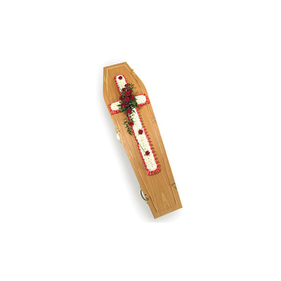Traditional Cross - Based cross using Chrysanthemums, choice of colour ribbon edge and flower spray. Available in 6 colour schemes.

Delivering in Norwich and surrounding areas (please check on our delivery page for areas we cover)

Our funeral designs are created with care and hand delivered to the funeral directors.