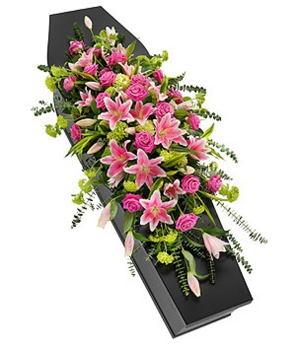 Pink Rose and Lily Casket Spray Product Image
